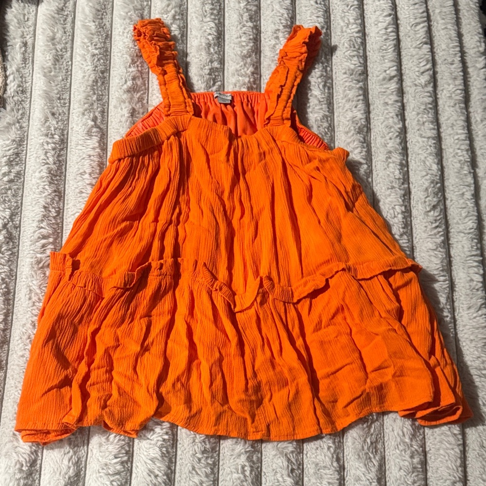 Habitual Bright Orange Ruffled Tank Top